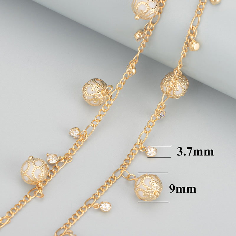 GUFEATHER C87,jewelry accessories,18k gold plated,diy chain,CCB plastic,charms,diy bracelet necklace,jewelry making,1m/lot