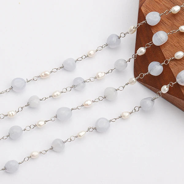 GUFEATHER C121,jewelry accessories,diy chain,stainless steel,natural stone pearl,charms,hand made,diy bracelet necklace,1m/lot