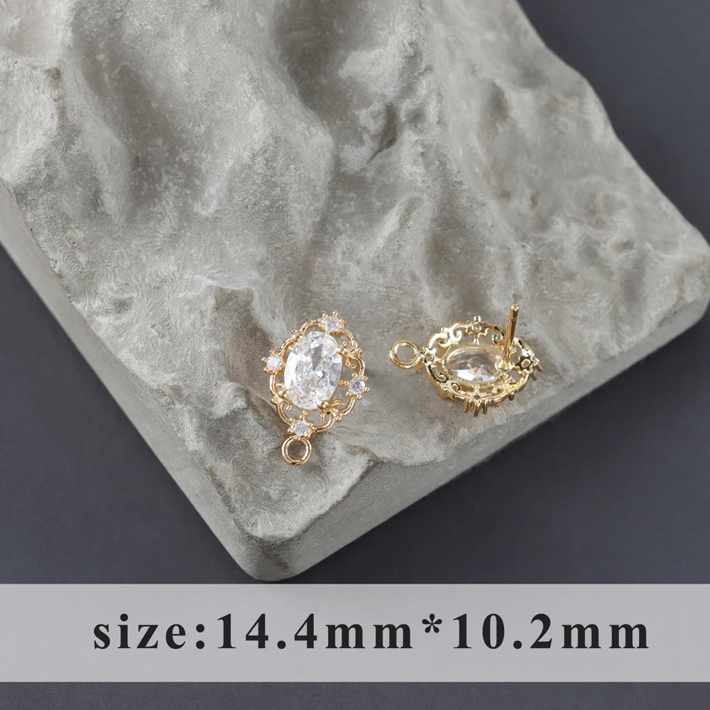 GUFEATHER M1093,jewelry accessories,18k gold plated,copper,zircons,pass REACH,nickel free,jewelry making,diy earring,6pcs/lot