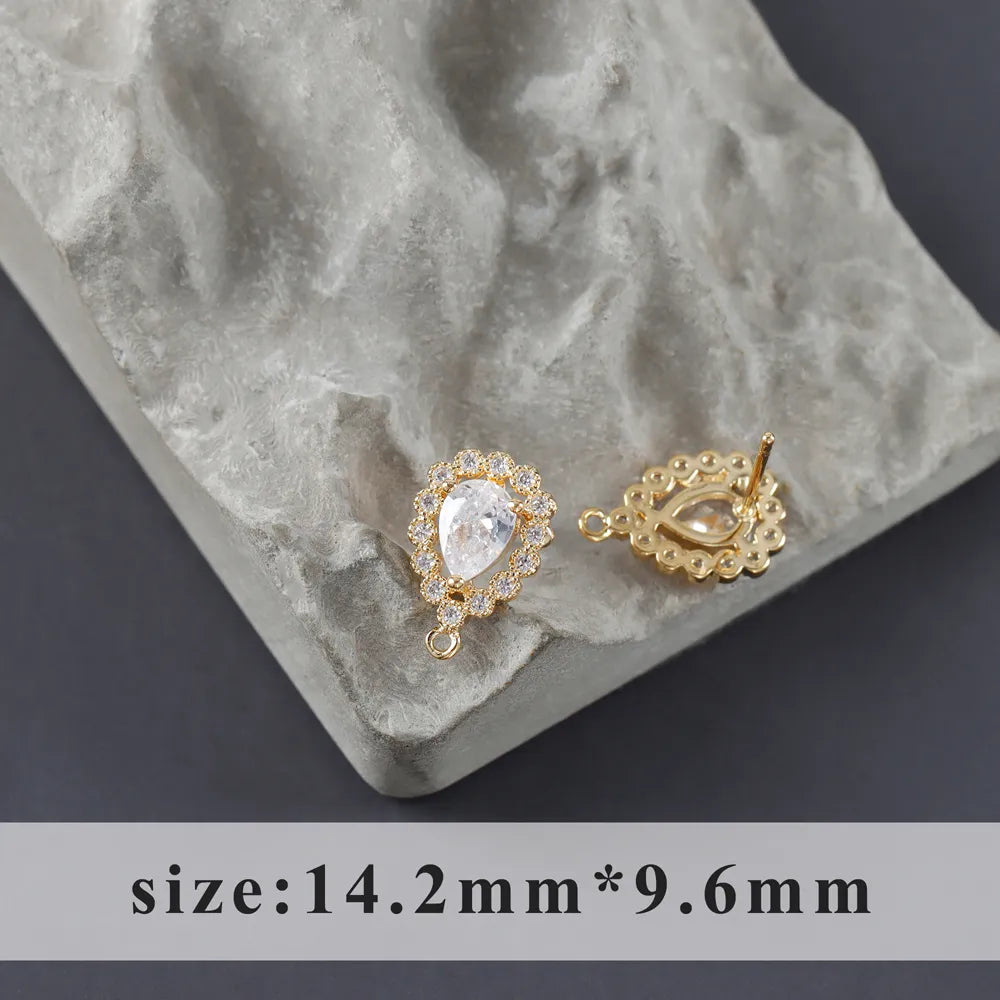 GUFEATHER M1093,jewelry accessories,18k gold plated,copper,zircons,pass REACH,nickel free,jewelry making,diy earring,6pcs/lot