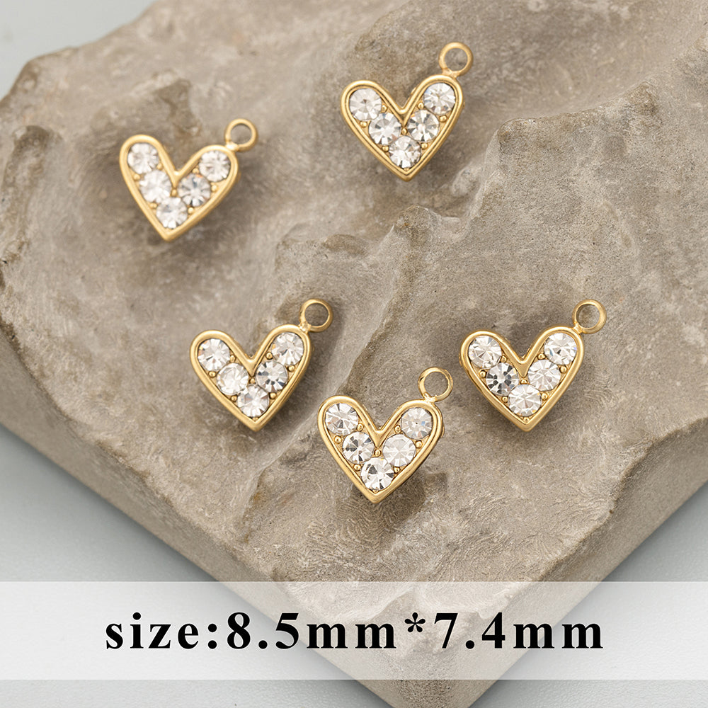 GUFEATHER ME27,jewelry accessories,316L stainless steel,nickel free,zircon,hand made,jewelry making,charms,diy pendants,4pcs/lot