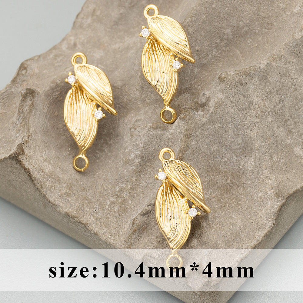 GUFEATHER ME40,jewelry accessories,18k gold rhodium plated,copper,zircons,hand made,charms,diy pendants,jewelry making,6pcs/lot