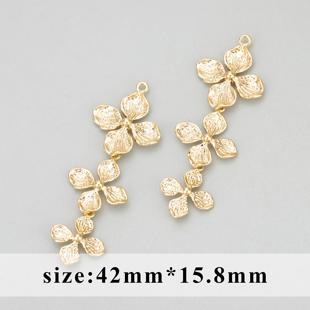 GUFEATHER MD67,jewelry accessories,18k gold rhodium plated,copper,flower shape,charms,jewelry making,diy pendants,6pcs/lot