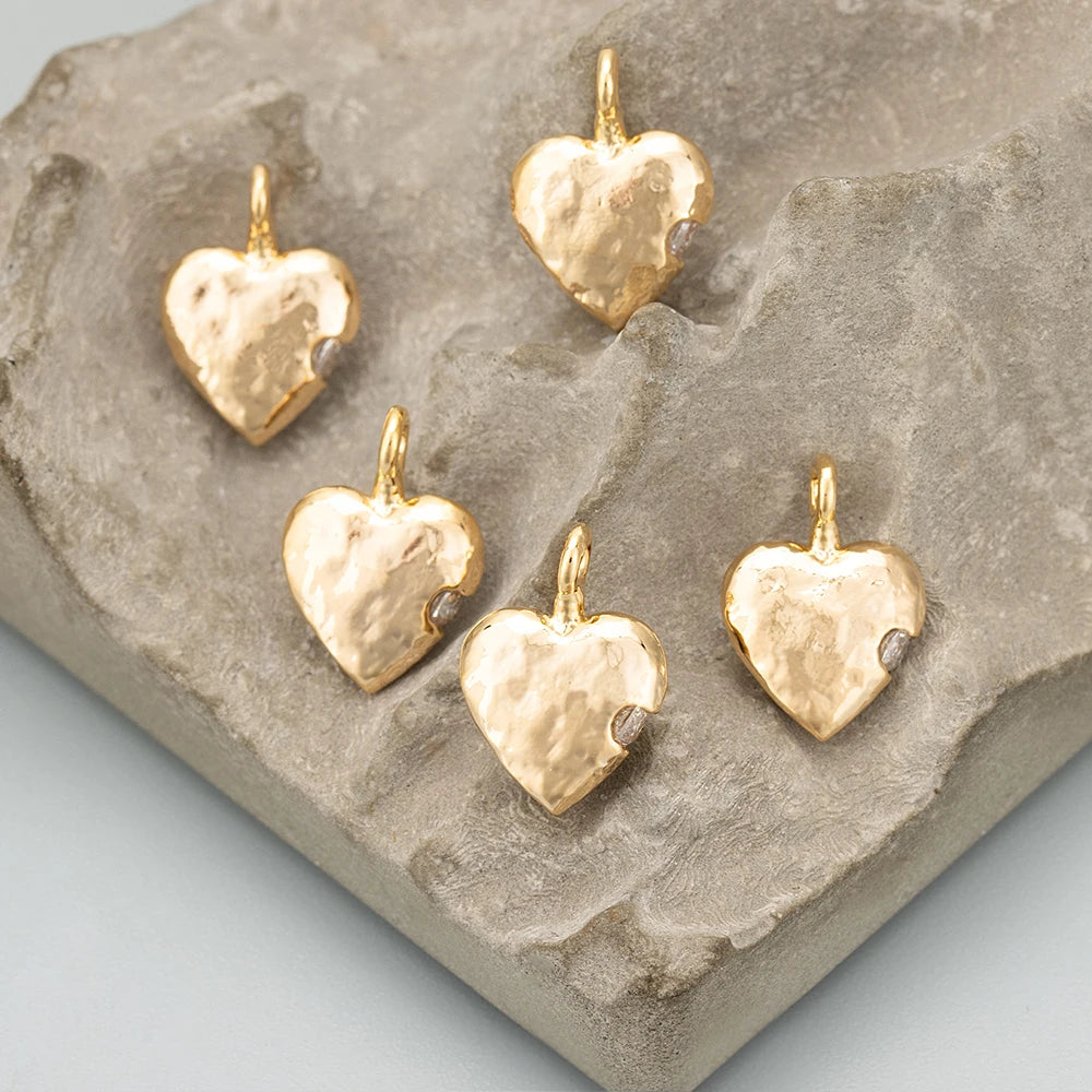 GUFEATHER ME44,jewelry accessories,18k gold rhodium plated,copper,heart shape,charms,diy pendants,jewelry making,6pcs/lot