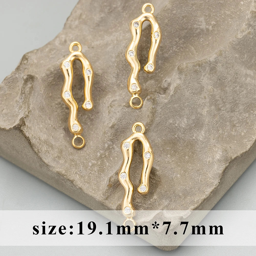 GUFEATHER ME40,jewelry accessories,18k gold rhodium plated,copper,zircons,hand made,charms,diy pendants,jewelry making,6pcs/lot