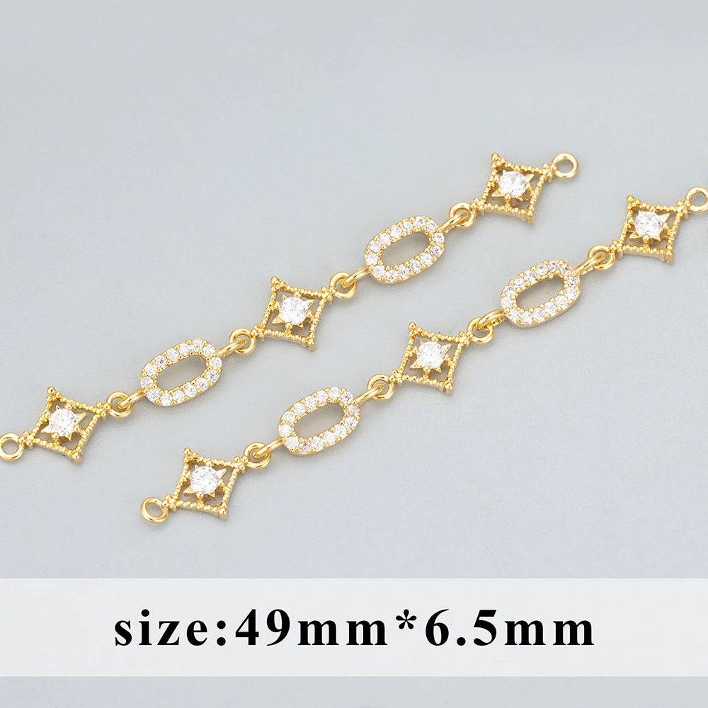 GUFEATHER MD72,jewelry accessories,18k gold rhodium plated,copper,zircons,charms,diy necklace bracelet,jewelry making,4pcs/lot