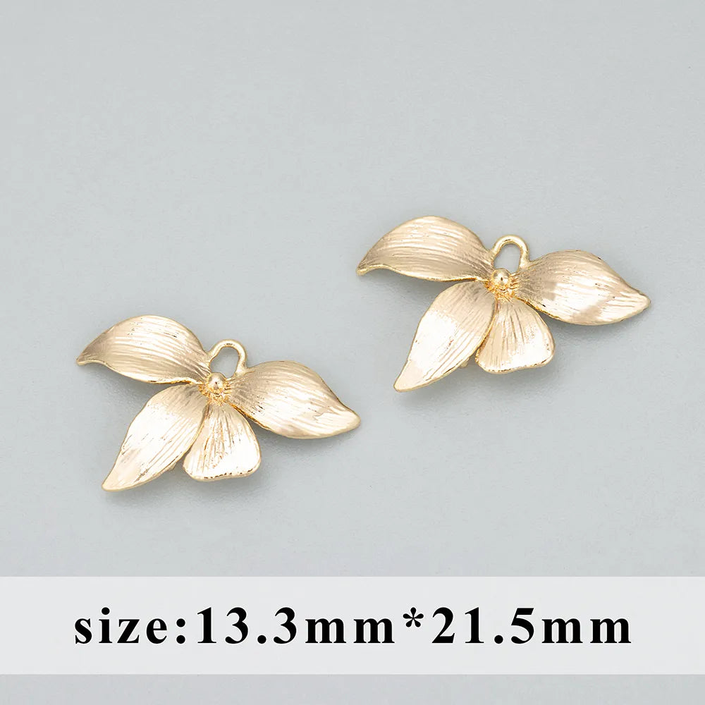 GUFEATHER MD67,jewelry accessories,18k gold rhodium plated,copper,flower shape,charms,jewelry making,diy pendants,6pcs/lot