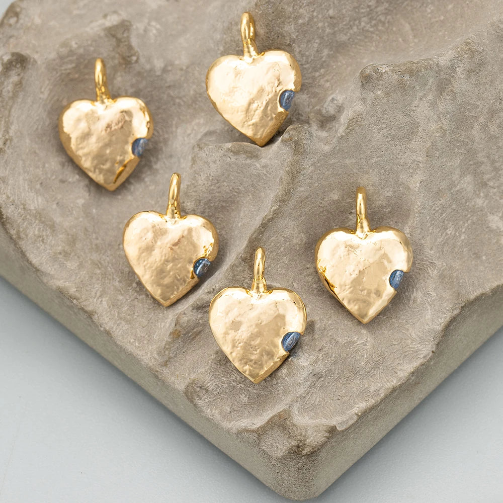 GUFEATHER ME44,jewelry accessories,18k gold rhodium plated,copper,heart shape,charms,diy pendants,jewelry making,6pcs/lot