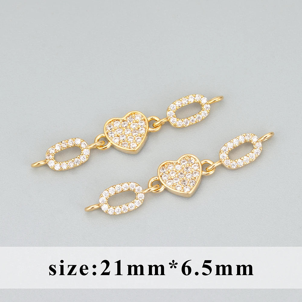 GUFEATHER MD72,jewelry accessories,18k gold rhodium plated,copper,zircons,charms,diy necklace bracelet,jewelry making,4pcs/lot