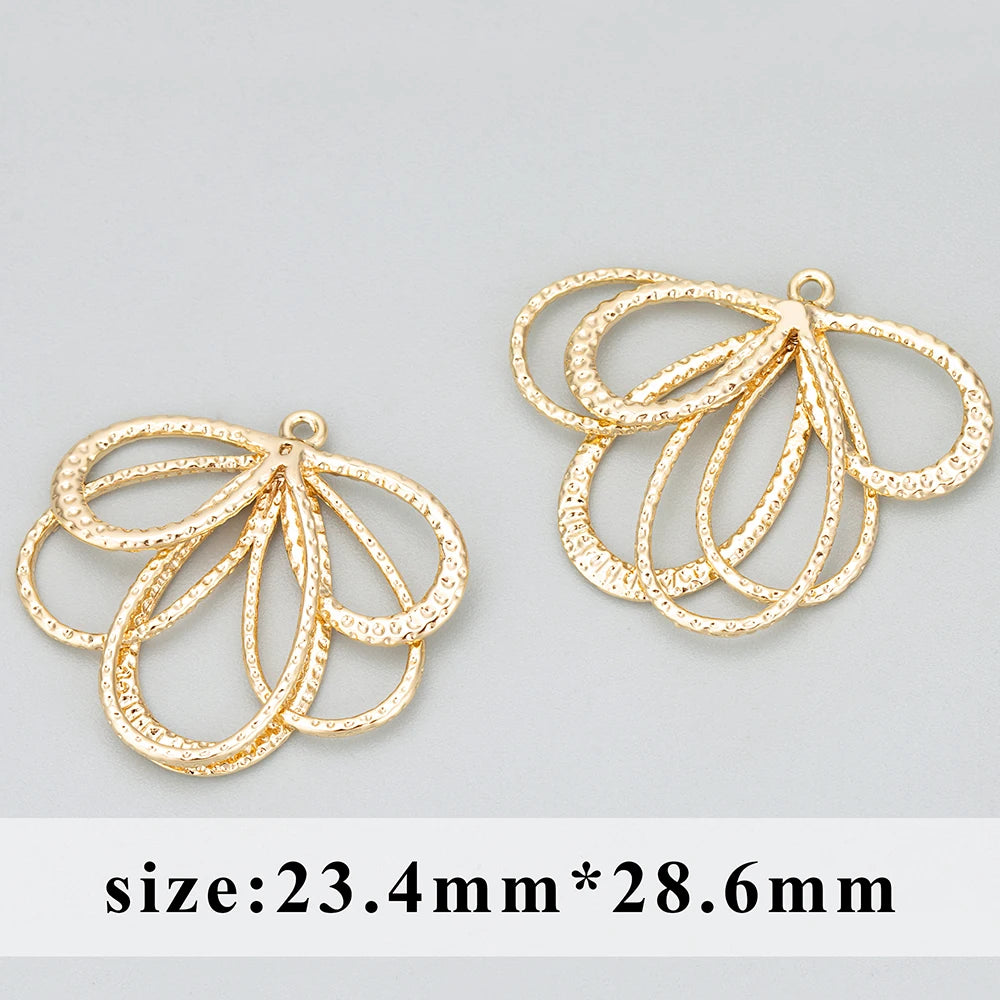 GUFEATHER MD67,jewelry accessories,18k gold rhodium plated,copper,flower shape,charms,jewelry making,diy pendants,6pcs/lot