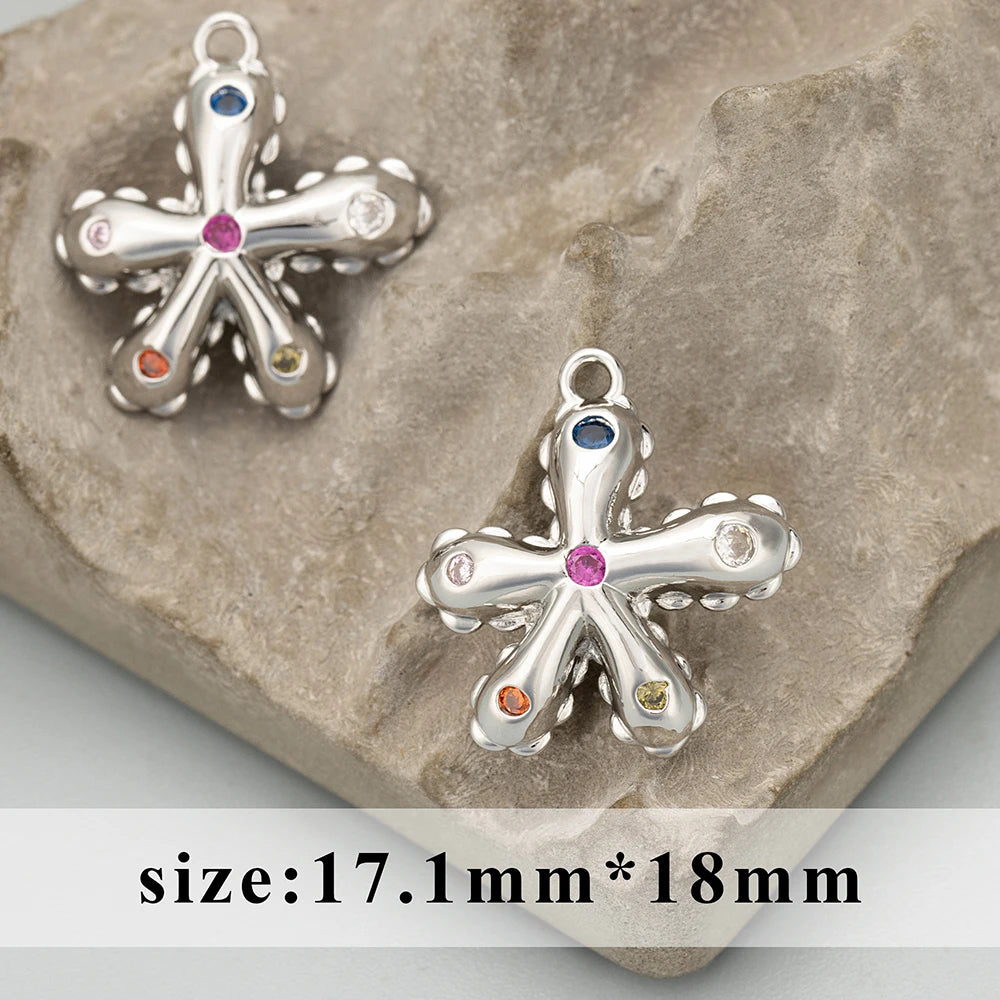 GUFEATHER ME37,jewelry accessories,18k gold rhodium plated,copper,zircons,hand made,charms,jewelry making,diy pendants,4pcs/lot