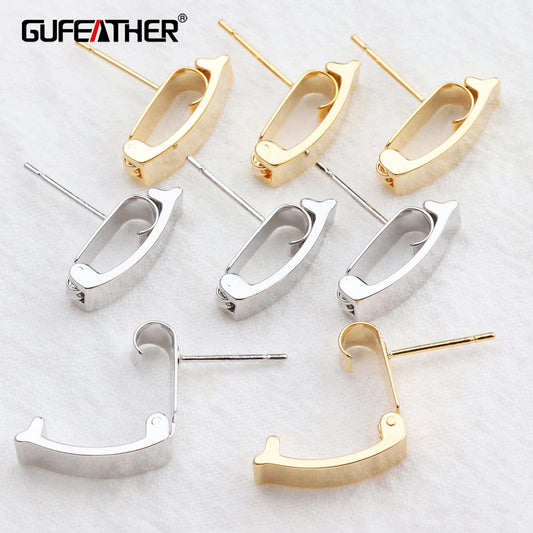 GUFEATHER M545,jewelry accessories,18k gold plated,copper,pass REACH,nickel free,jewelry making findings,stud earring,10pcs/lot
