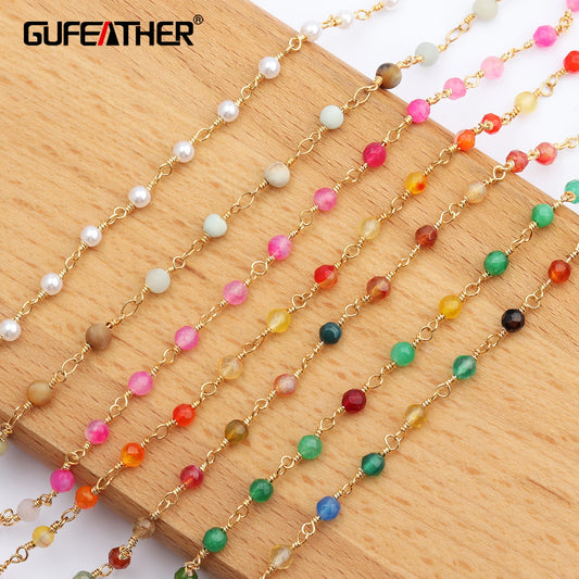 GUFEATHER C47,jewelry accessories,pass REACH,nickel free,18k gold plated,copper,diy bead chain necklace,jewelry making,1m/lot