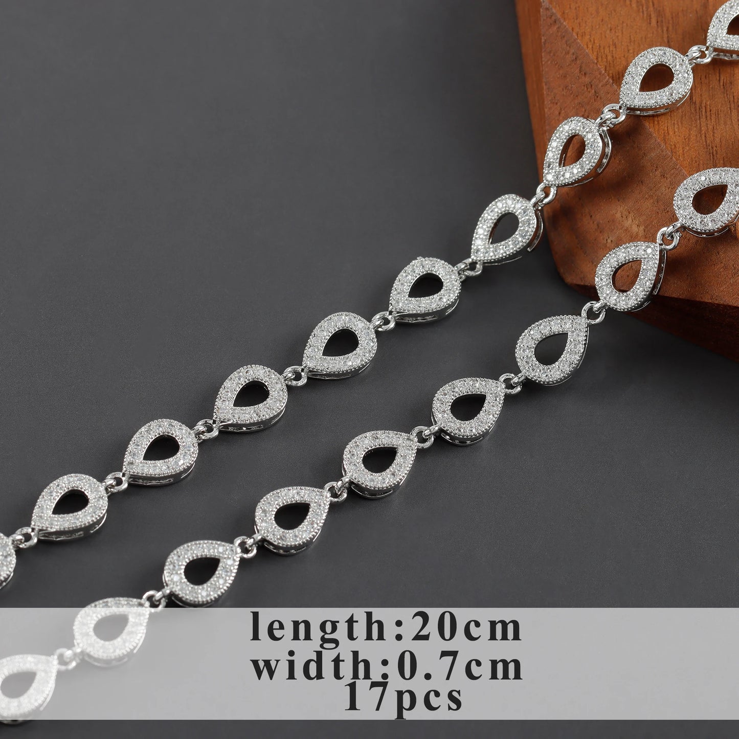 GUFEATHER M1056,jewelry accessories,diy chains,rhodium plated,zircons,copper,pass REACH,nickel free,jewelry making,20cm/lot