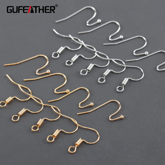 GUFEATHER M1061,jewelry accessories,clasp hooks,18k gold rhodium plated,copper,pass REACH,nickel free,jewelry making,50pcs/lot