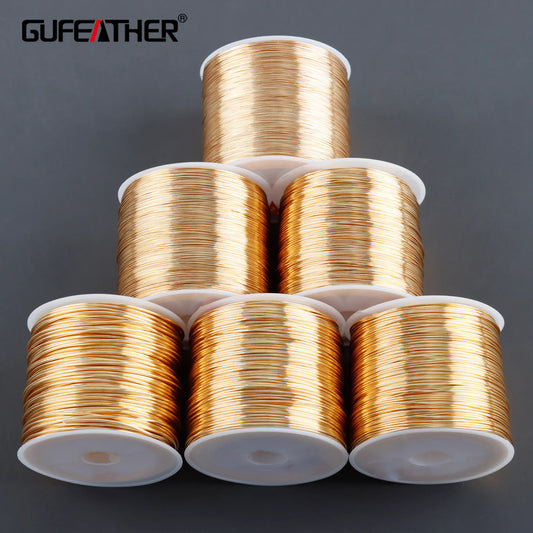 GUFEATHER M997,jewelry accessories,pass REACH,nickel free,copper wire,18k gold plated,never fade,jewelry making,one roll/lot