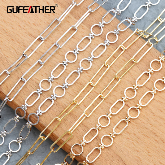 GUFEATHER C53,jewelry accessories,18k gold plated,copper,pass REACH,nickel free,diy chain,charm,jewelry making findings,50cm/lot