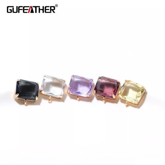 GUFEATHER M338,jewelry accessories,charms,glass accessories,copper,hand made,charms,diy stud earrings,jewelry making,10pcs/lot
