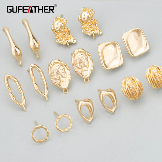 GUFEATHER MD59,jewelry accessories,nickel free,18k gold rhodium plated,copper,hand made,jewelry making,diy earrings,6pcs/lot