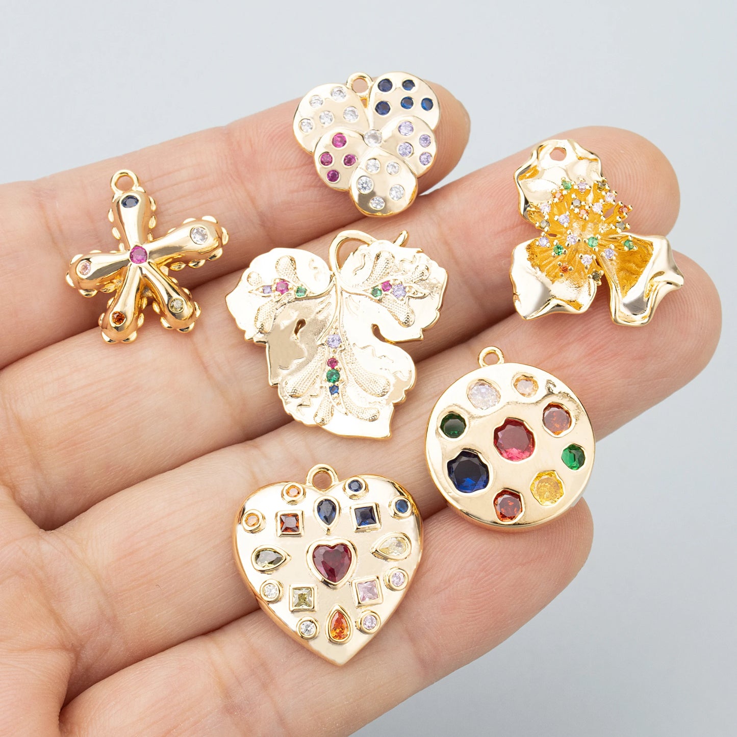 GUFEATHER ME37,jewelry accessories,18k gold rhodium plated,copper,zircons,hand made,charms,jewelry making,diy pendants,4pcs/lot