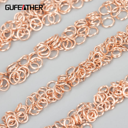 GUFEATHER M484R,jewelry accessories,pass REACH,nickel free,rose gold plated,copper,not fade,jump ring,jewelry making,20g/pack