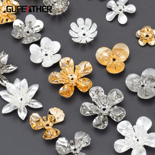 GUFEATHER MA74,jewelry accessories,18k gold rhodium plated,copper,nickel free,diy flower accessories,jewelry making,20pcs/lot