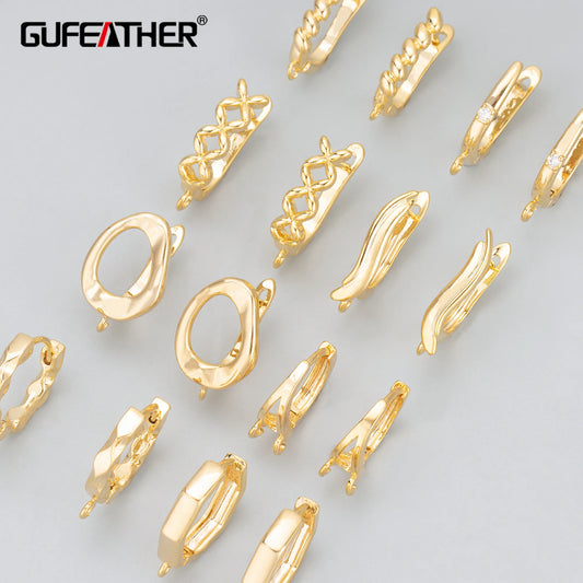 GUFEATHER MC95,jewelry accessories,18k gold rhodium plated,nickel free,copper,jewelry making,clasp hooks,diy earrings,10pcs/lot
