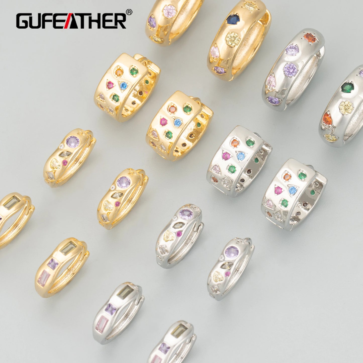 GUFEATHER MC93,earrings for women,18k gold rhodium plated,copper,charms,hoop ear buckle,drop earrings,fashion jewelry,6pcs/lot