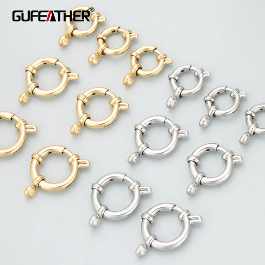 GUFEATHER MC39,jewelry accessories,316L stainless steel,nickel free,hand made,charms,jewelry making,clasp hooks,4pcs/lot