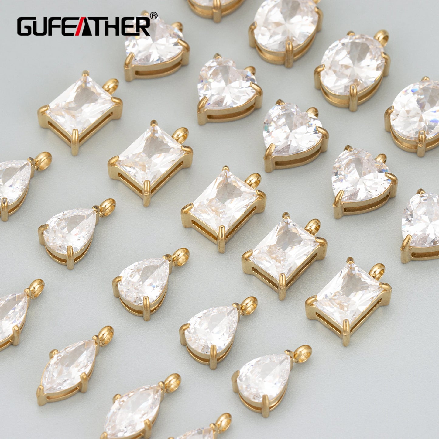 GUFEATHER ME26,jewelry accessories,316L stainless steel,nickel free,zircon,hand made,charms,diy pendants,jewelry making,2pcs/lot