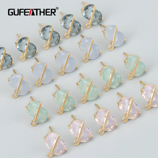 GUFEATHER MB01,jewelry accessories,nickel free,18k gold plated,copper,zircons,diy earrings,jewelry making findings,6pcs/lot