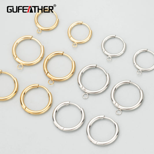 GUFEATHER MC42,jewelry accessories,316L stainless steel,nickel free,hand made,jewelry making findings,clasp hooks,4pcs/lot