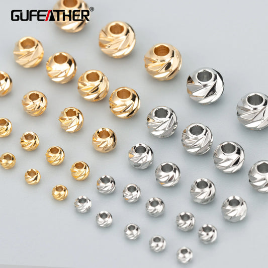 GUFEATHER MB89,jewelry accessories,18k gold rhodium plated,pass REACH,nickel free,copper beads,jewelry making findings,one pack