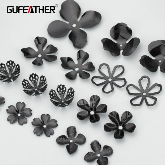 GUFEATHER M715H,jewelry accessories,diy jewelry,nickel free,black plated,copper,jewelry making,diy flower accessories,one pack