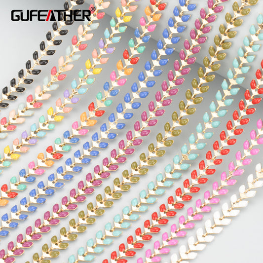 GUFEATHER C48,jewelry accessories,diy chain,pass REACH,nickel free,18k gold plated,copper,diy necklace,jewelry making,1m/lot