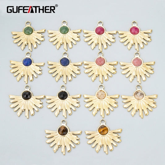 GUFEATHER MC22,jewelry accessories,316L stainless steel,nickel free,natural stone,charms,jewelry making,diy pendants,1pcs/lot