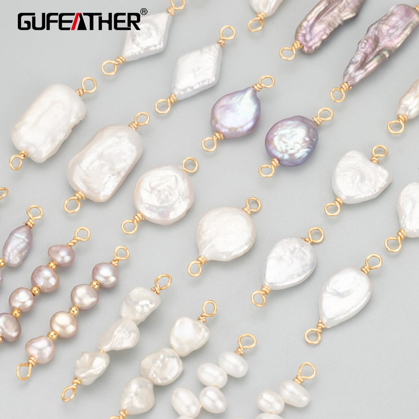 GUFEATHER MD23,jewelry accessories,hand made,high quality natural pearl,jewelry making,pearl connector,diy pendants,4pcs/lot