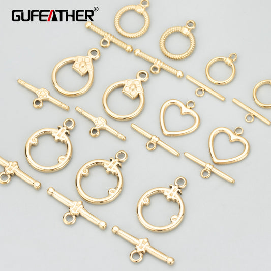 GUFEATHER MC40,jewelry accessories,316L stainless steel,nickel free,jewelry making findings,ot clasp,connector hook,2pcs/lot