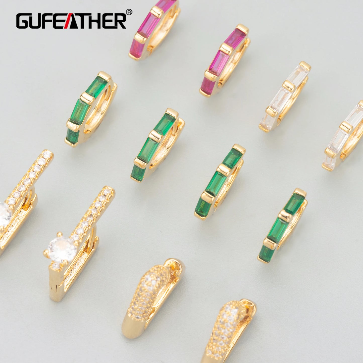 GUFEATHER MC83,earrings for women,18k gold rhodium plated,copper,charms,hoop ear buckle,fashion jewelry,drop earrings,6pcs/lot
