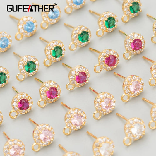 GUFEATHER MC67,jewelry accessories,18k gold rhodium plated,copper,hand made,charms,jewelry making,diy earrings,10pcs/lot