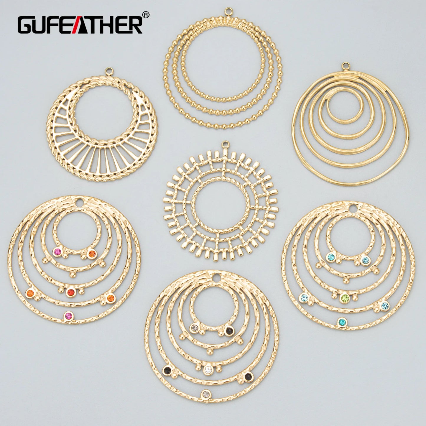 GUFEATHER MD13,jewelry accessories,316L stainless steel,nickel free,zircons,charms,jewelry making findings,diy pendants,2pcs/lot