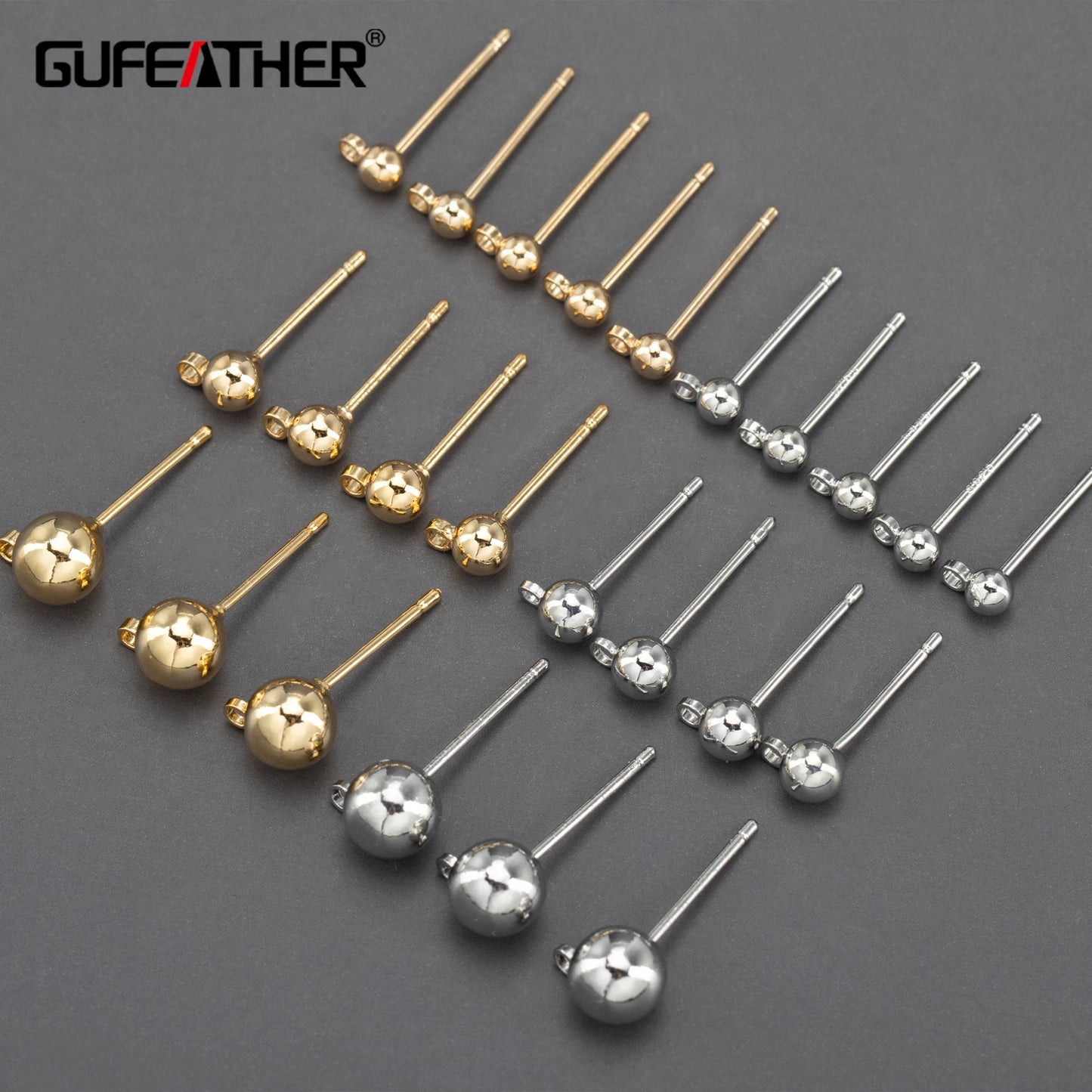 GUFEATHER M575,jewelry accessories,18k gold plated,copper,pass REACH,nickel free,stud earring,jewelry making findings,100pcs/lot