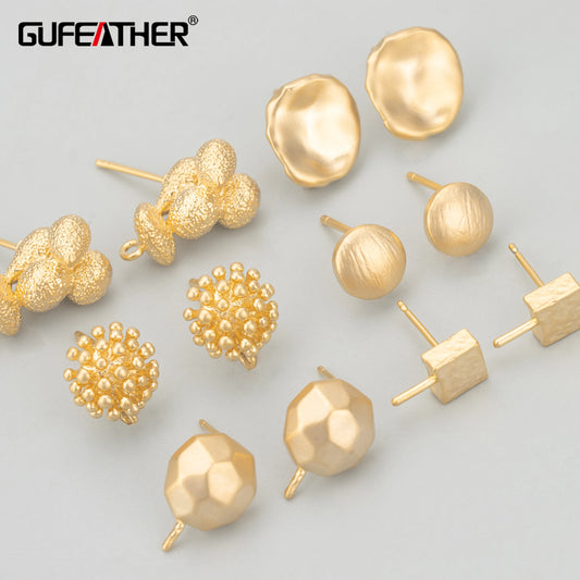GUFEATHER MD58,jewelry accessories,18k gold rhodium plated,copper,hand made,charms,diy earrings,jewelry making,6pcs/lot
