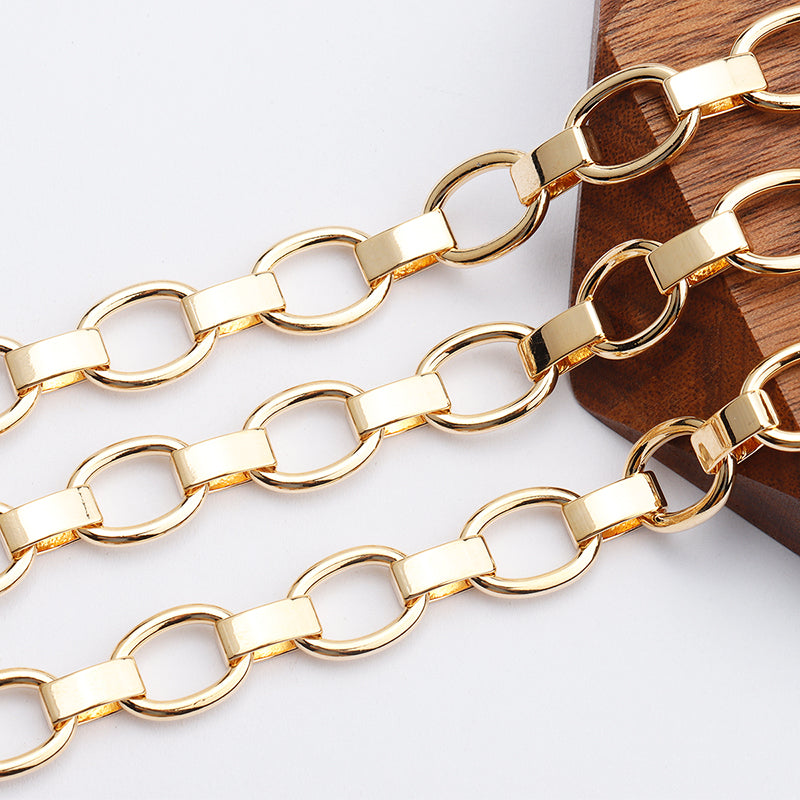 GUFEATHER C118, accesorios de joyería, pass REACH, sin níquel, cadena diy, chapado en rodio de oro de 18 k, cobre, collar de pulsera diy, 1 m/lote 
