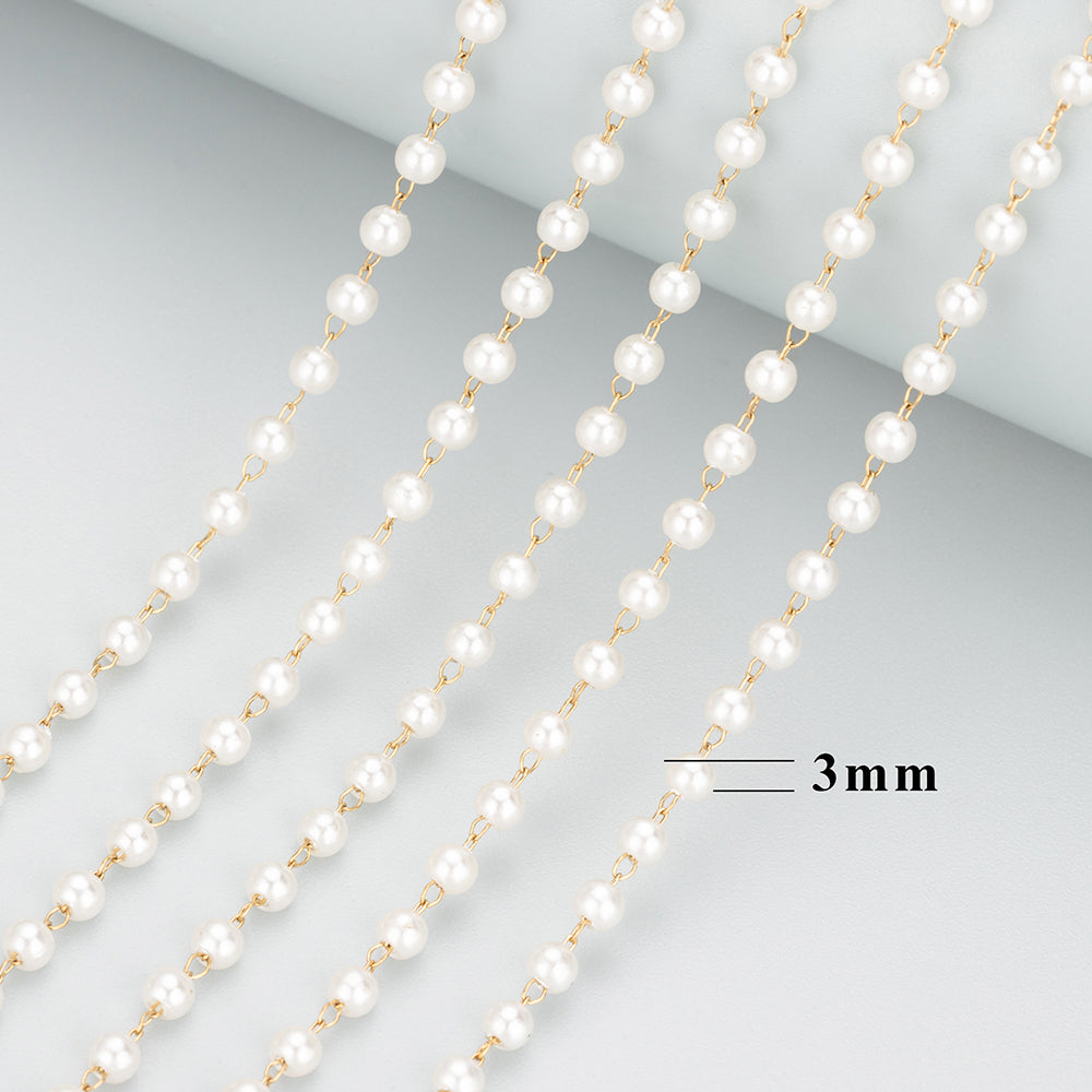 GUFEATHER C137, accesorios de joyería, cadena diy, perlas de plástico, acero inoxidable, hecho a mano, fabricación de joyas, collar de pulsera diy, 3 m/lote 