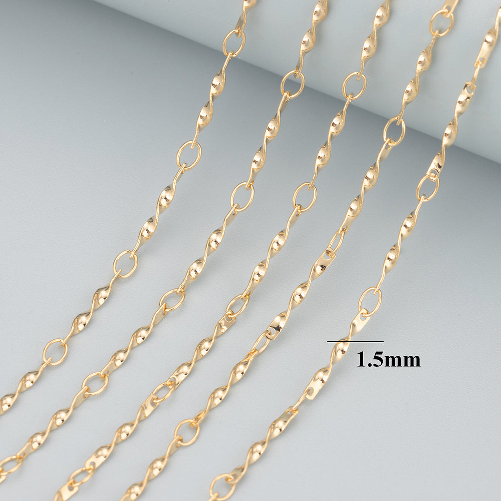 GUFEATHER C154,diy chain,pass REACH,nickel free,18k gold rhodium plated,copper,charm,diy bracelet necklace,jewelry making,3m/lot
