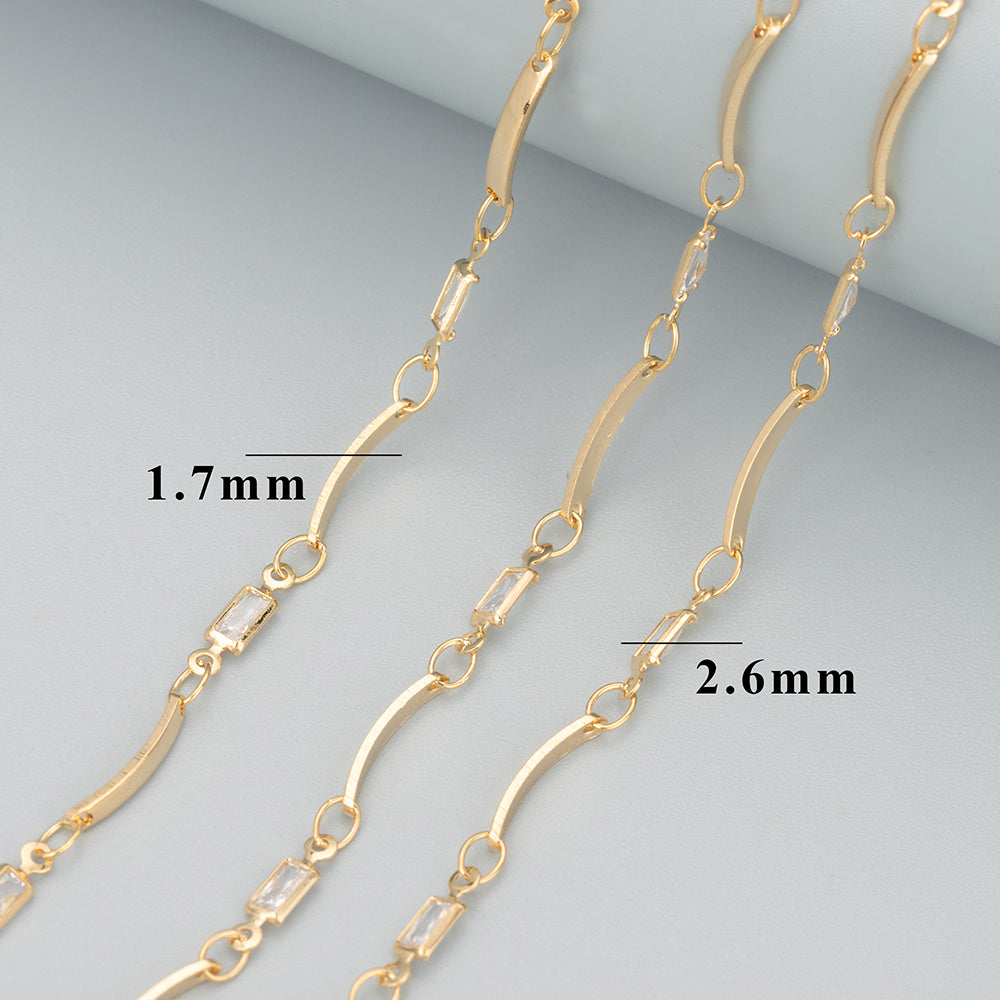 GUFEATHER C160,diy chain,pass REACH,nickel free,18k gold plated,copper metal,zircon,jewelry making,diy bracelet necklace,1m/lot