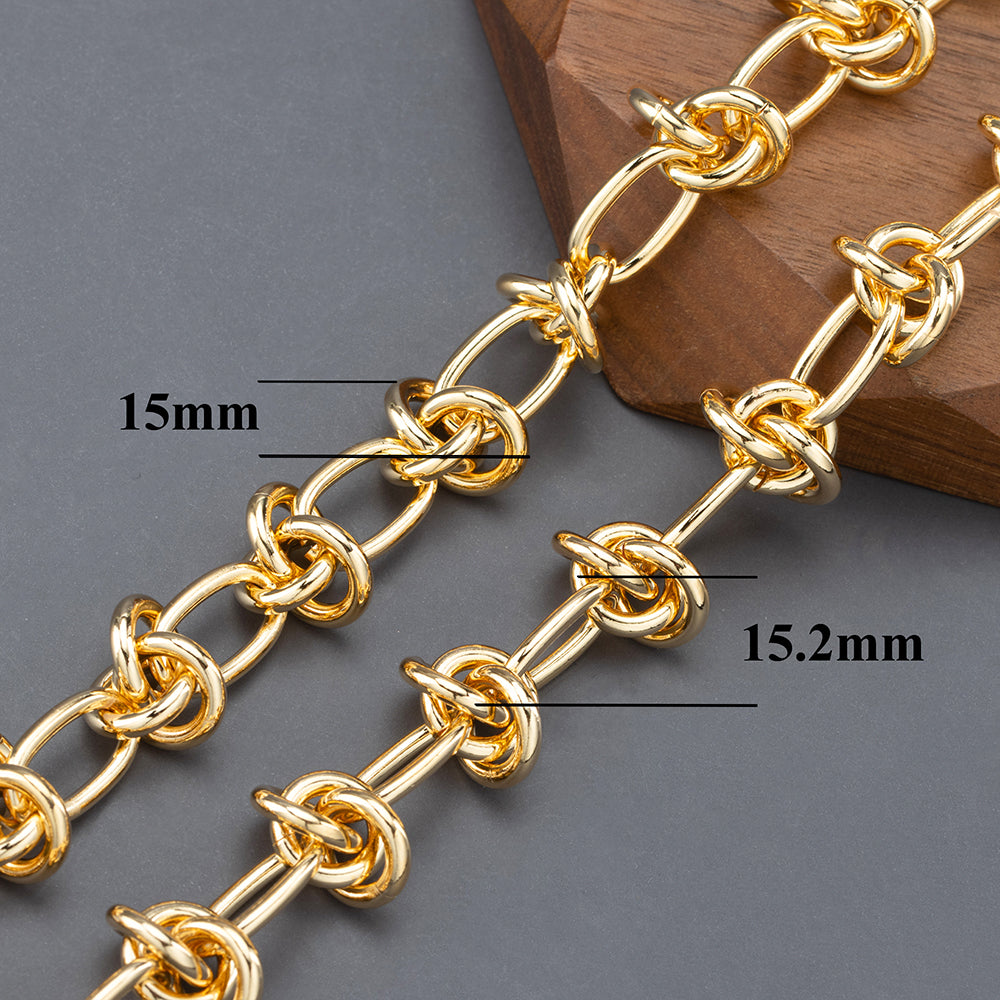 GUFEATHER C170,diy chain,pass REACH,nickel free,18k gold plated,copper metal,charms,diy bracelet necklace,jewelry making,1m/lot