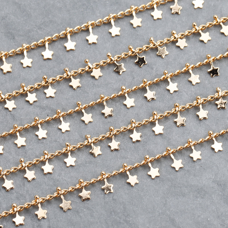GUFEATHER C114, accessoires de bijoux, chaîne de bricolage, pass REACH, sans nickel, plaqué or 18 carats, fabrication de bijoux, collier de bracelet à faire soi-même, 1 m/lot 