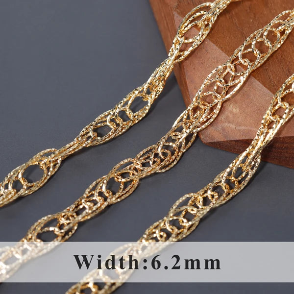 GUFEATHER C192,diy chain,18k gold plated,copper metal,pass REACH,nickel free,charms,jewelry making,diy bracelet necklace,1m/lot